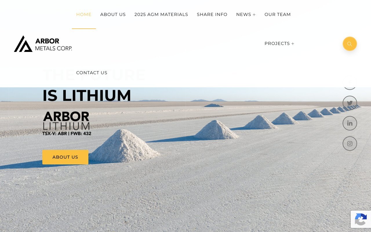 Arbor Metals Corp website screenshot